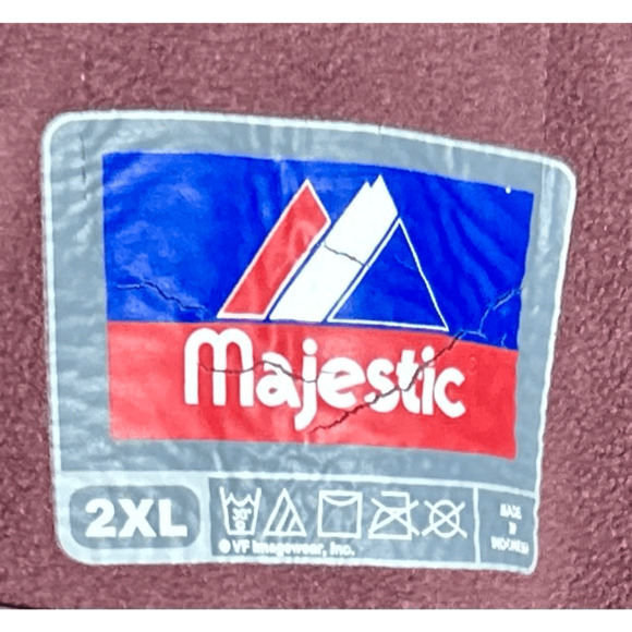 Virginia Tech Hokies Majestic NCAA Full Zip Maroon Sewn On Jacket Sz 2XL - Picture 6 of 11